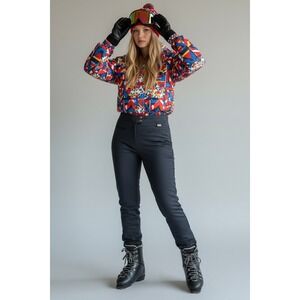 White Stag Vintage Schoeller Stirrup Ski Pants Black High Waisted Womens 10